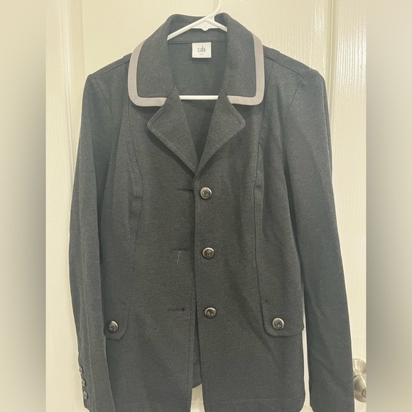 CAbi Charcoal Gray Ponte Knit Crew Blazer size small - Picture 3 of 3